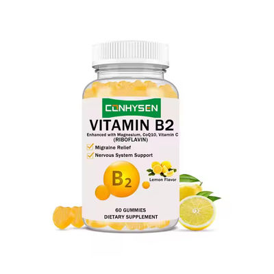 Vitamin B2 Sehat Gummies 60 Gummies CoQ10 Dukungan Sistem saraf OEM ODM