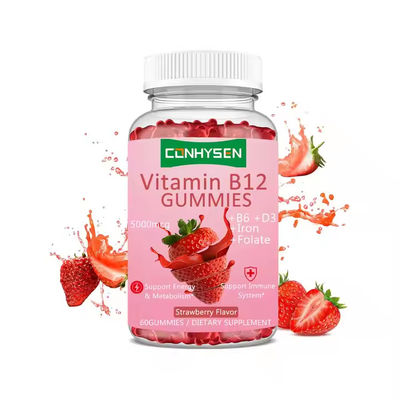 Label pribadi Vitamin B12 permen karet dengan suplemen zat besi mendukung sistem kekebalan tubuh