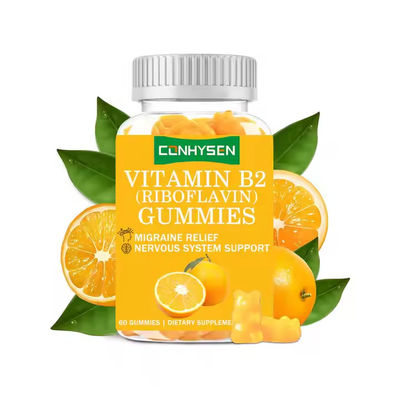 OEM ODM Vitamin B2 Gummies Riboflavin Tinggi Membantu Menghilangkan Stres Vitamin Gummies