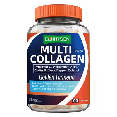 OEM Multi Collagen Supplement Kapsul dengan Vitamin Biotin Mempromosikan Elastisitas Kulit