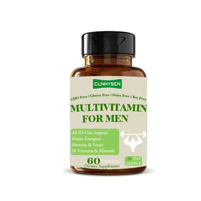Customized Logo Multivitamin Suplemen Kapsul untuk Pria Energi meningkatkan memori