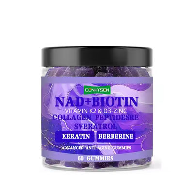 Custom NAD Biotin Gummies With Multi Vitamin mengurangi keriput dan garis halus