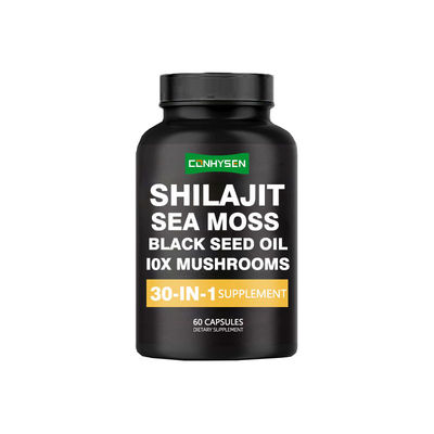Kapsul Suplemen Shilajit 30-in-1 untuk Kekuatan Alami Kapsul Lumut Laut