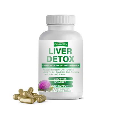 Custom Label GMO Bebas Milk Thistle Ekstrak Kapsul Detox Hati Mendukung Fungsi Hati yang Sehat