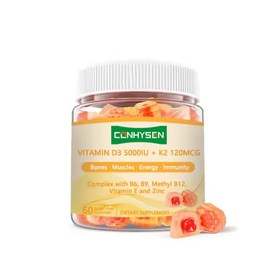 OEM ODM Kompleks Vitamin D3 + K2 Permen karet bebas gula untuk orang dewasa Permen karet dukungan kekebalan