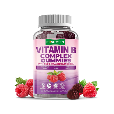Vitamin B Kompleks Permen karet untuk penguat kekebalan Vitamin C B6 Seng Folat Suplemen makanan Vitamin B12 Permen