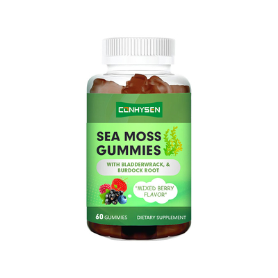 Rasa Berry Campuran Sea Moss Gummies Custom Label Mempromosikan Kesehatan Tulang