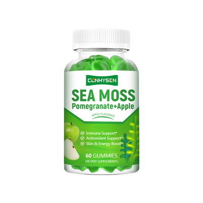 Pomegranate Apple Sea Moss Gummies Dukungan Antioksidan OEM/ODM Custom