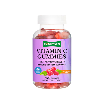 Rasa Raspberry Antioksidan Kuat Vitamin C Gummies OEM/ODM Custom